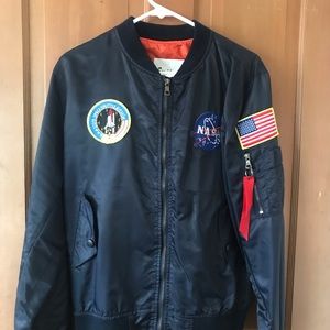 MENS Navy NASA bomber jacket